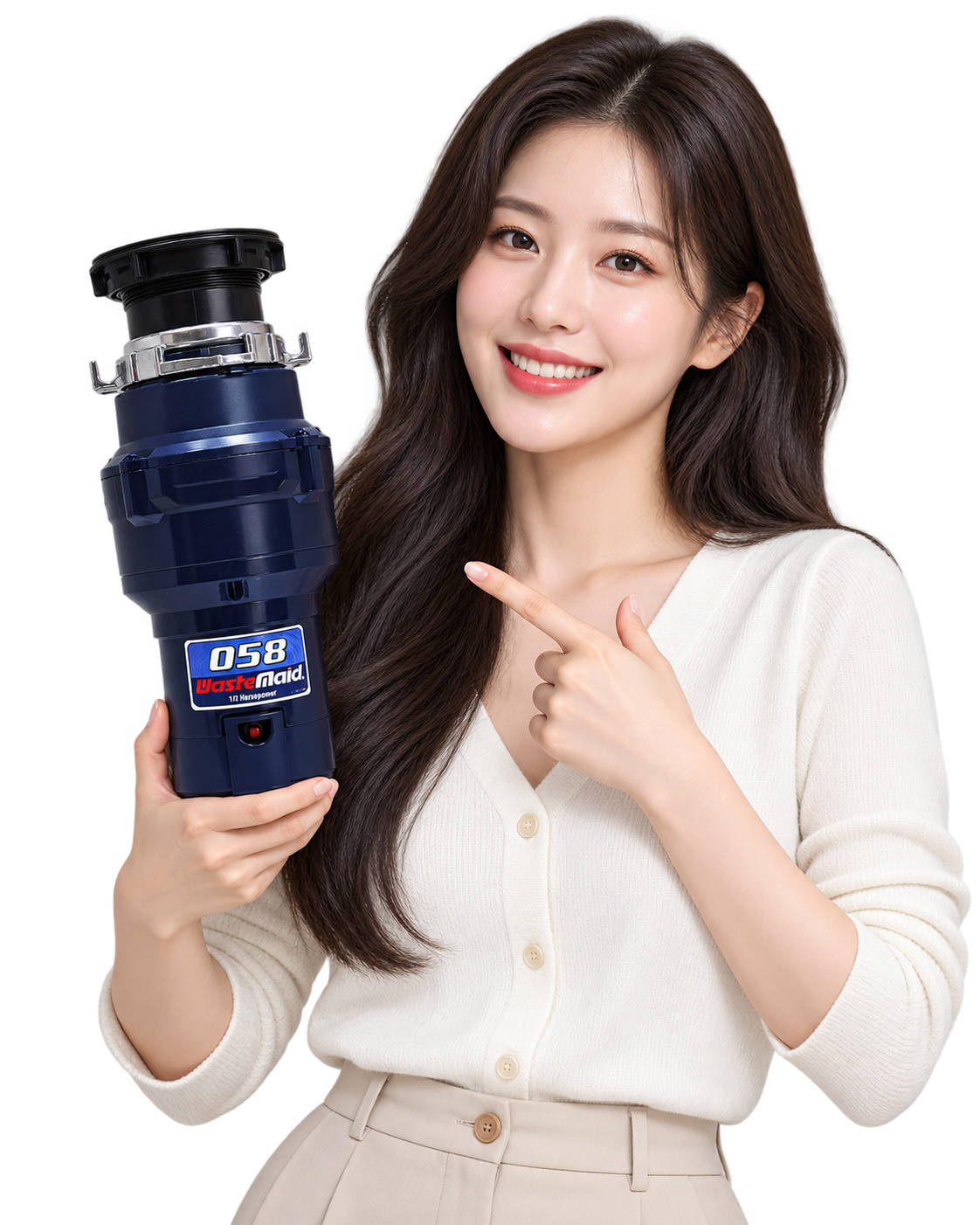 웨이스트메이드 058 음식물분쇄기를 소개하는 모델