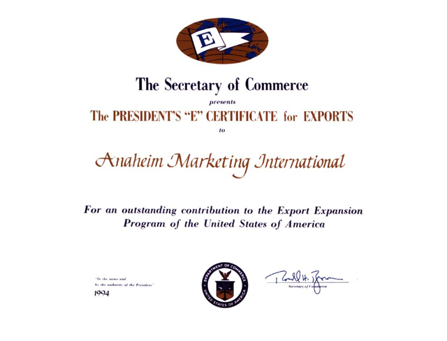 기존 브랜드 자료에 소개된 Anaheim Marketing International 관련 문서